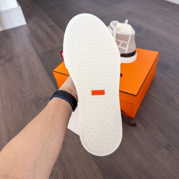 NEW Hermes Women's Get Up Sneakers Canvas Gray, Size EU 38 - Picture 9 of 11